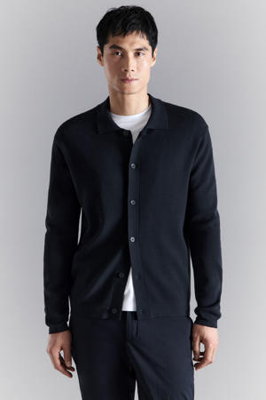 gebreid vest donkerblauw