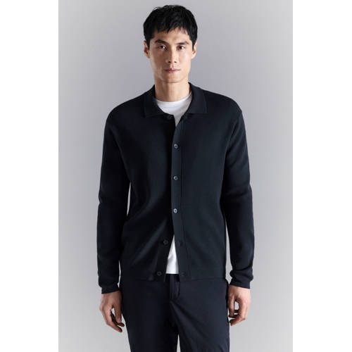 Mango Man gebreid vest donkerblauw afbeelding