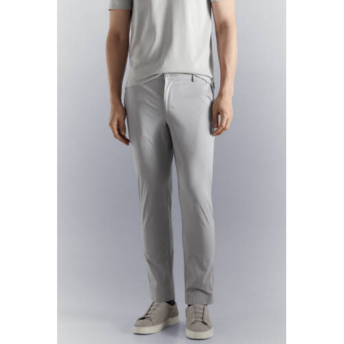 Mango Man slim casual broek lichtgrijs afbeelding