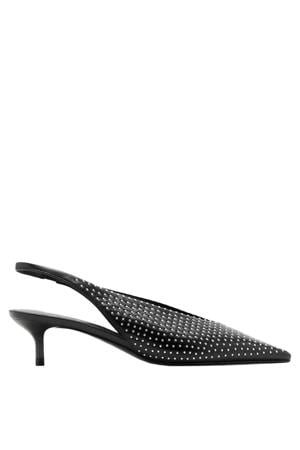 slingback pumps met strass zwart