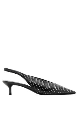 slingback pumps met strass zwart