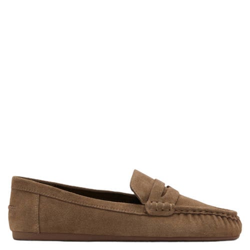 Mango suède mocassins bruin afbeelding