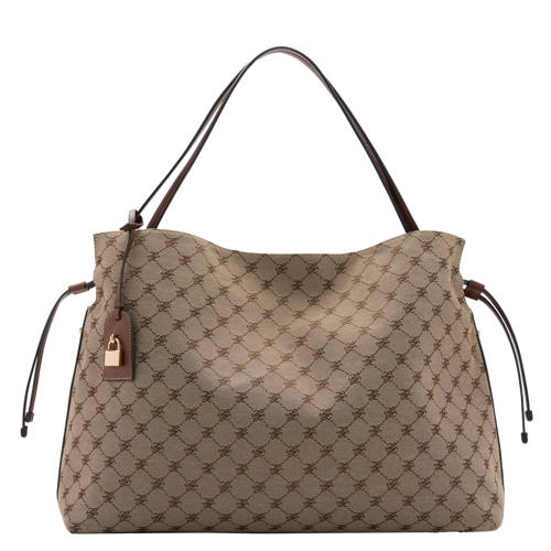 Mango shopper met all over print lichtbruin afbeelding