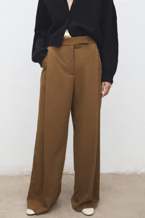regular waist broek bruin