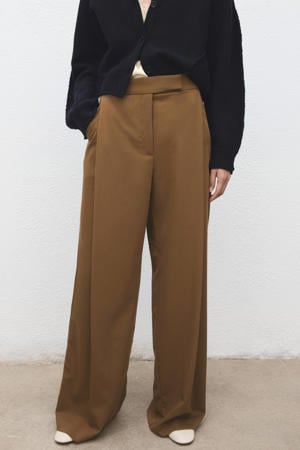 regular waist broek bruin