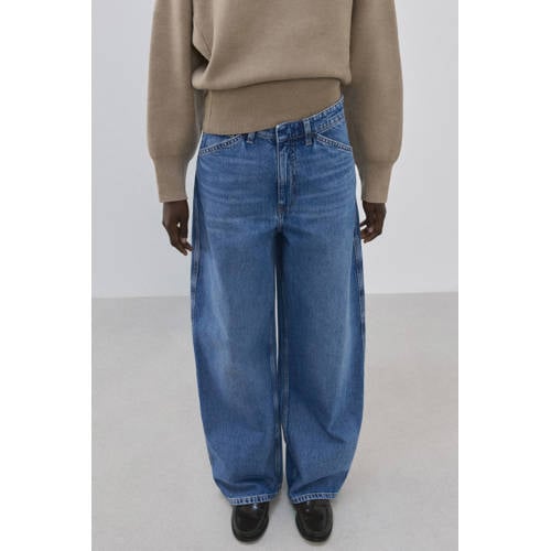 Mango barrel jeans medium blue denim afbeelding