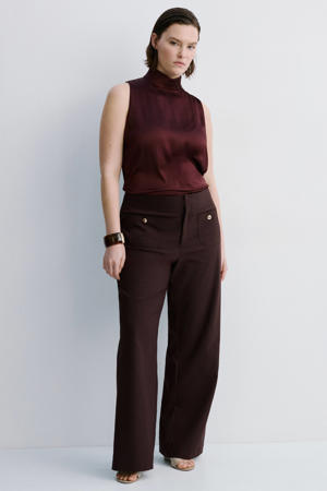 wide leg regular waist broek