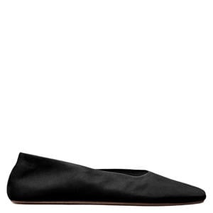leren ballerina's zwart
