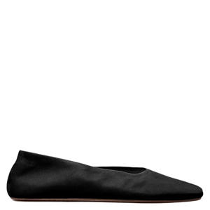 leren ballerina's zwart