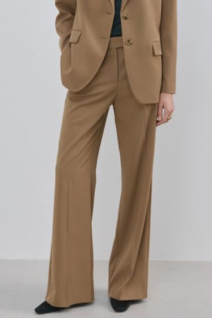 straight regular waist pantalon bruin