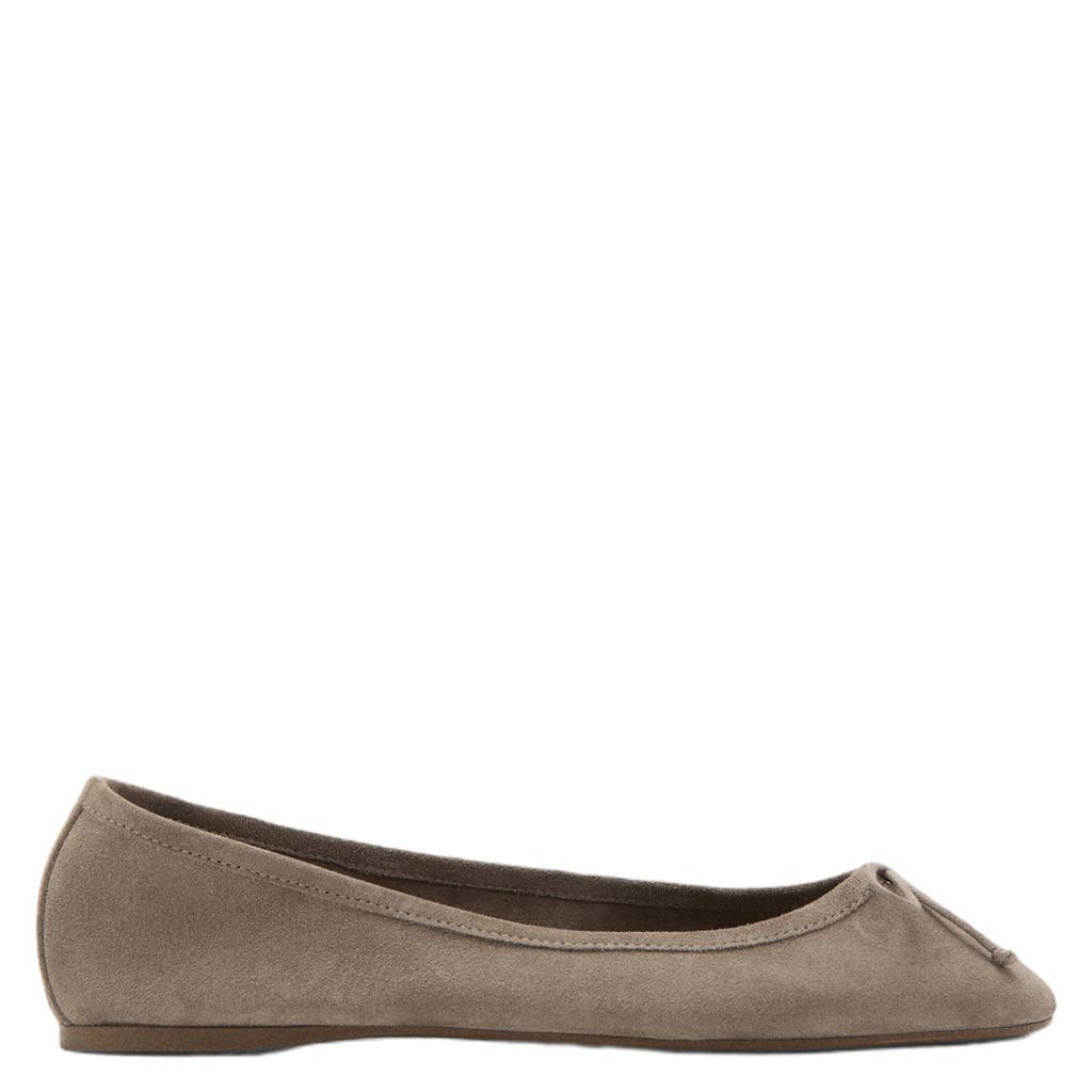 Taupe dames Mango suède ballerina's