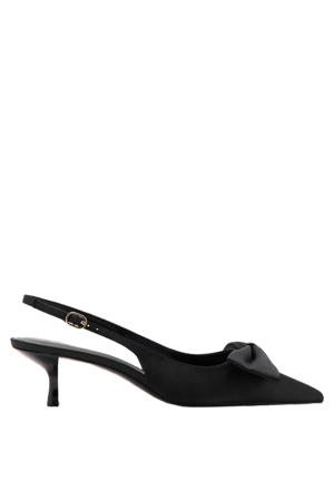 satijnen slingback pumps zwart