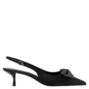 satijnen slingback pumps zwart