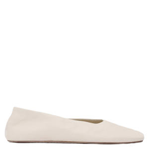 leren ballerina's ecru