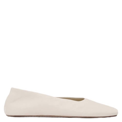 Mango leren ballerina's ecru afbeelding