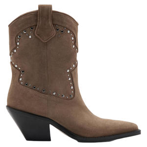 suède cowboylaarzen met studs lichtbruin