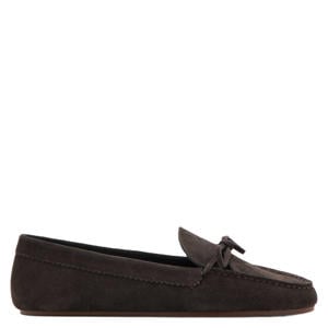 suède mocassins donkerbruin