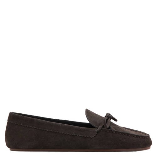 Mango suède mocassins donkerbruin afbeelding