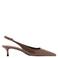 Mango lak slingback pumps donkerbruin