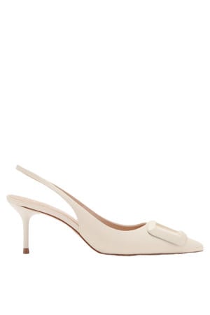 lak slingback pumps ecru