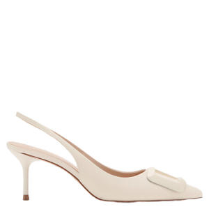 lak slingback pumps ecru