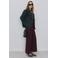 Mango denim wide leg high waist broek donkerrood