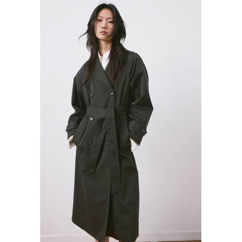 Mango trenchcoat donkerbruin afbeelding