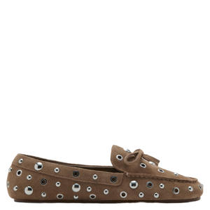 suède mocassins bruin