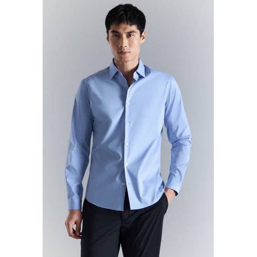 Mango Man regular zakelijk overhemd blauw afbeelding
