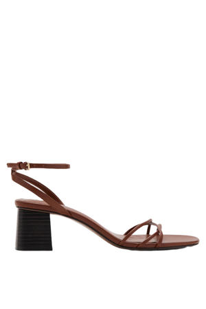 leren sandalettes bruin