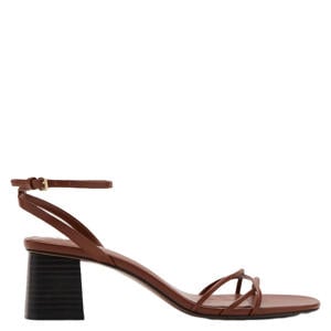 leren sandalettes bruin