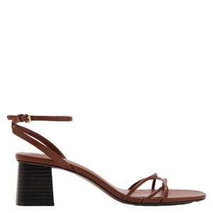 leren sandalettes bruin
