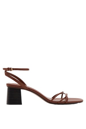 leren sandalettes bruin