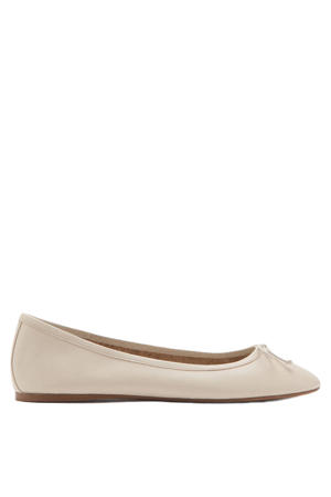 leren ballerina's ecru