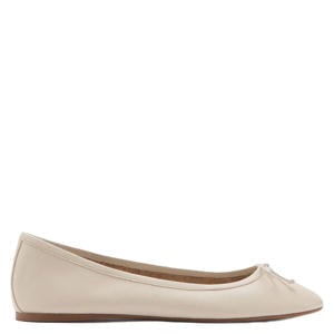 leren ballerina's ecru