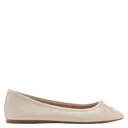 Mango leren ballerina's ecru afbeelding