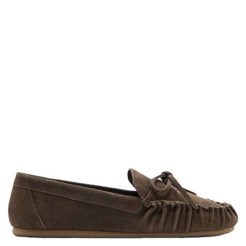 Mango suède mocassins bruin afbeelding