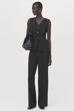 jumpsuit met krijtstreep zwart