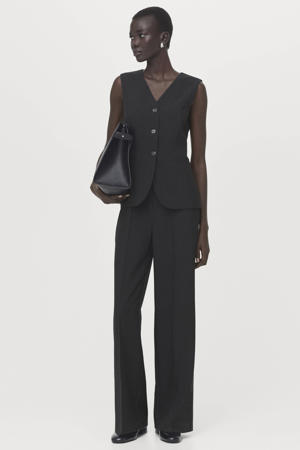 jumpsuit met krijtstreep zwart