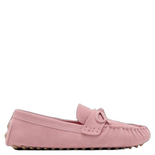 Mango suède mocassins roze