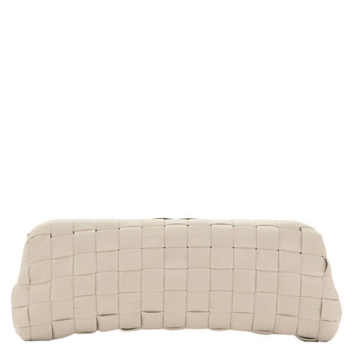 Mango gevlochten clutch beige afbeelding