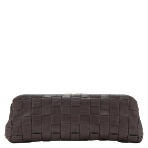 gevlochten clutch donkerbruin