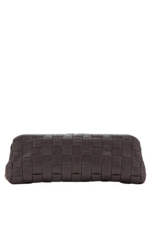 gevlochten clutch donkerbruin