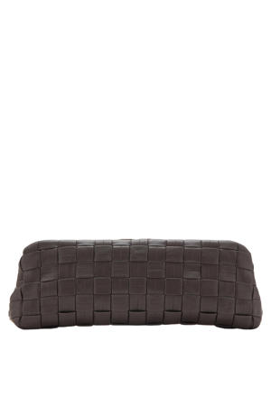 gevlochten clutch donkerbruin