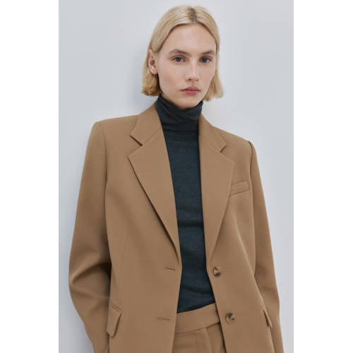 Mango regular blazer bruin afbeelding