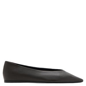 leren ballerina's donkerbruin