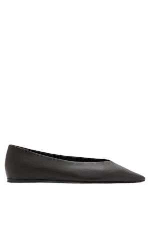 leren ballerina's donkerbruin
