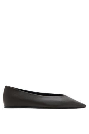 leren ballerina's donkerbruin