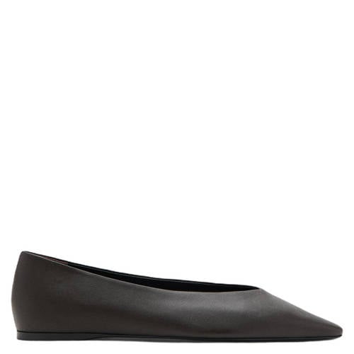 Mango leren ballerina's donkerbruin afbeelding