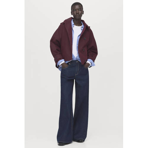 Mango trenchcoat donkerrood afbeelding
